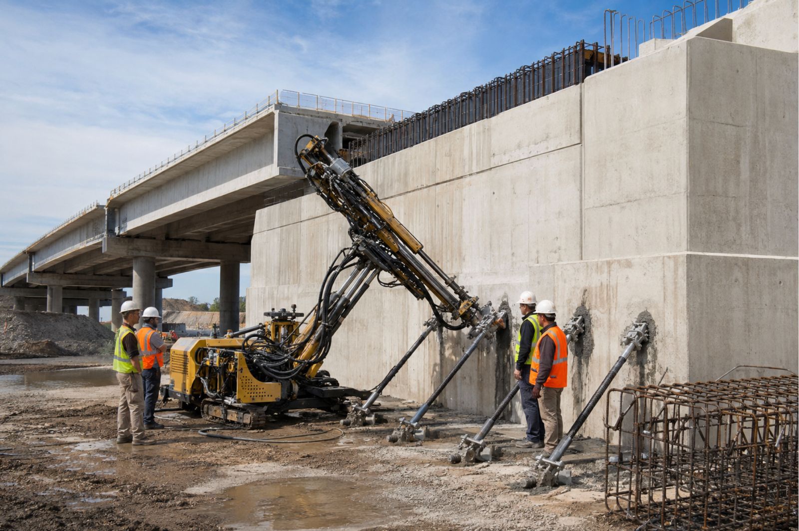 Ground anchors and micropiles for bridge foundations