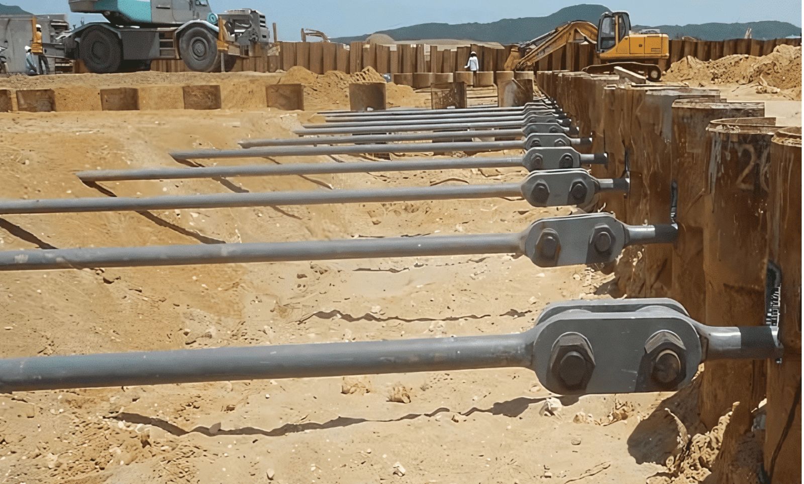 Marine tie-bar system for a sheet-pile quay wall