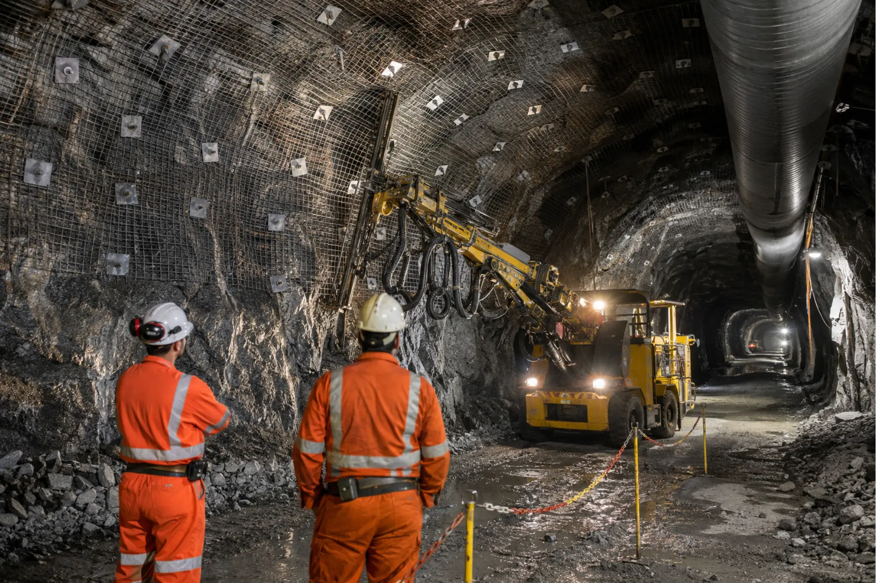 Ground-support bolt installation in an underground mine